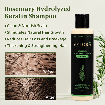 VELORA Rosemary Shampoo, Stimulate Regrowth for Thick Voluminous Hair