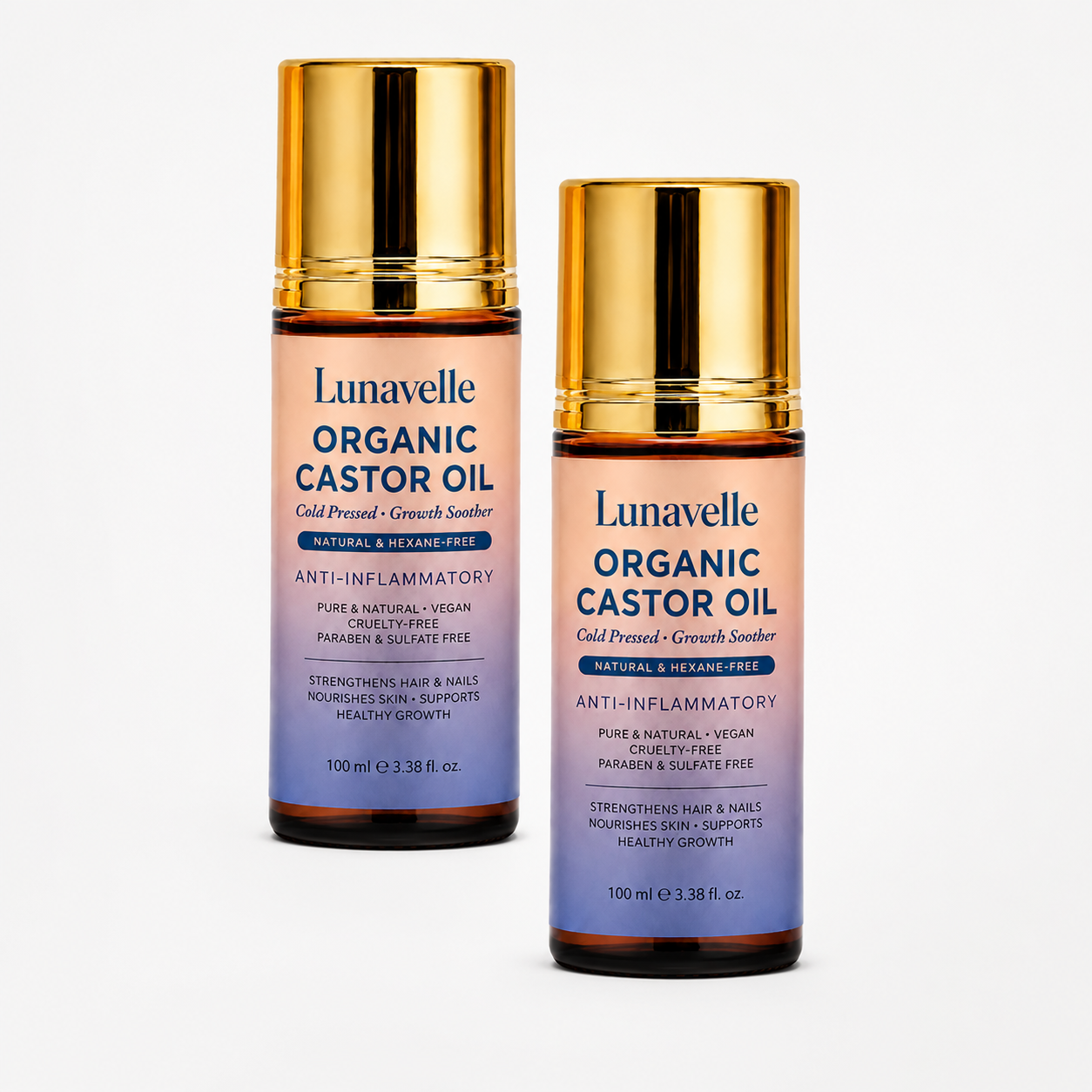 Lunavelle Organic Castor Oil – Nourishes Hair, Lashes & Skin
