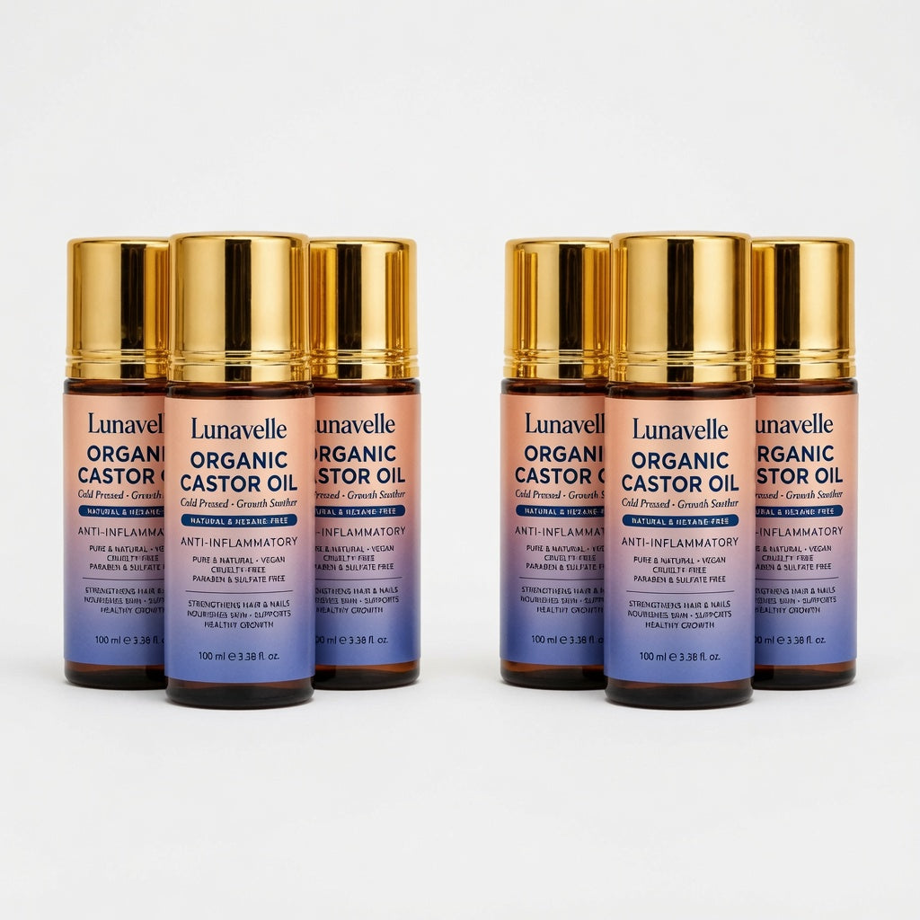 Lunavelle Organic Castor Oil – Nourishes Hair, Lashes & Skin